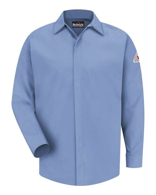 Men's Concealed-Gripper Pocketless Work Shirt - SLS2